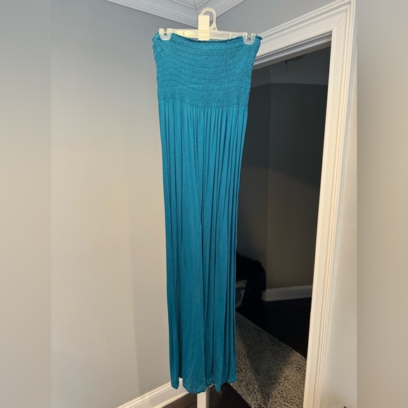 Blue Strapless Maxi Sundress - Picture 3 of 6